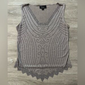 Collection Dressbarn Beaded V-Neck Sleeveless Top